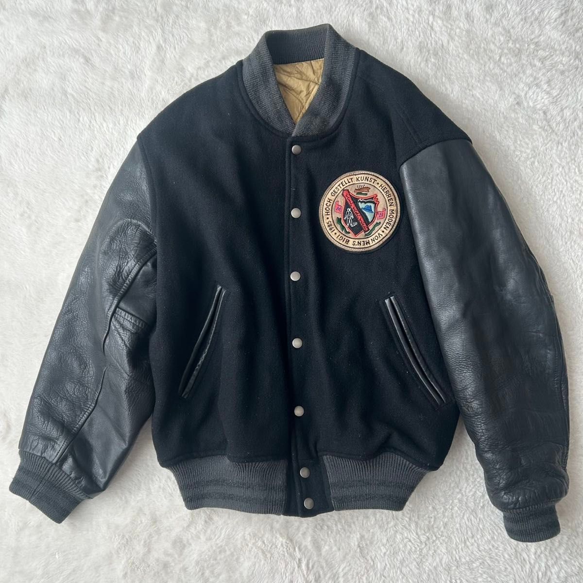 希少 伝説の1着 80s メンズビギ スタジャン 刺繍 ゴールド ワッペン 本