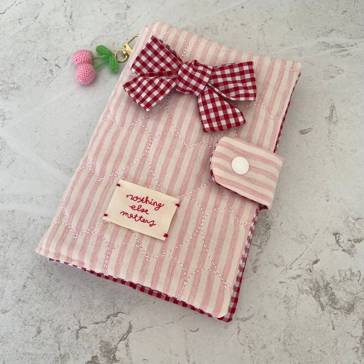 A6バインダーカバー&バインダーセット ハート キルティング ギンガム