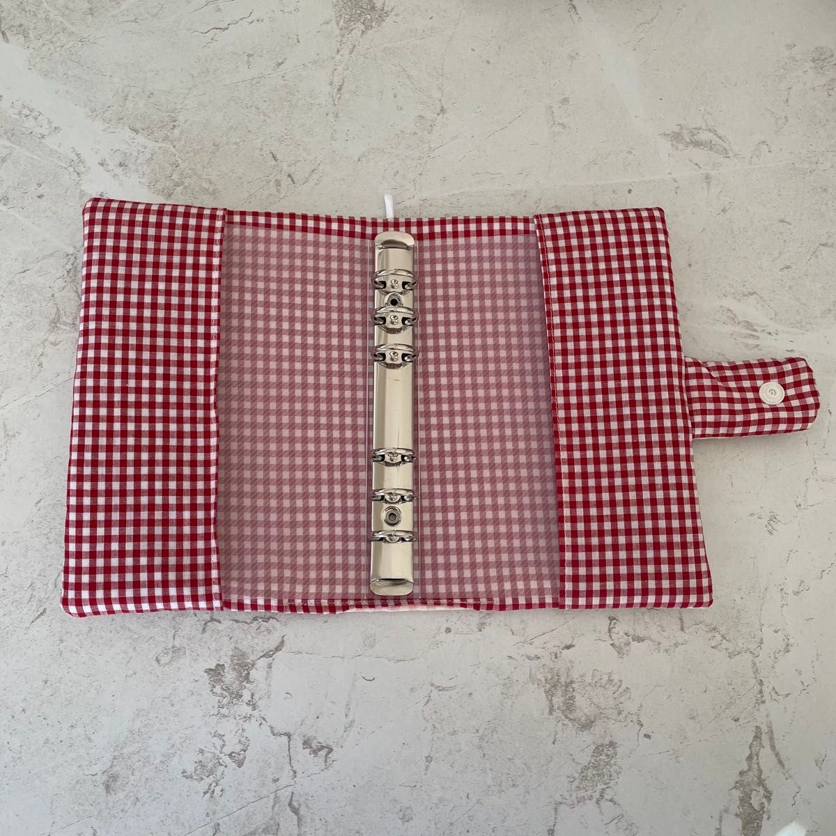 A6バインダーカバー&バインダーセット ハート キルティング ギンガム