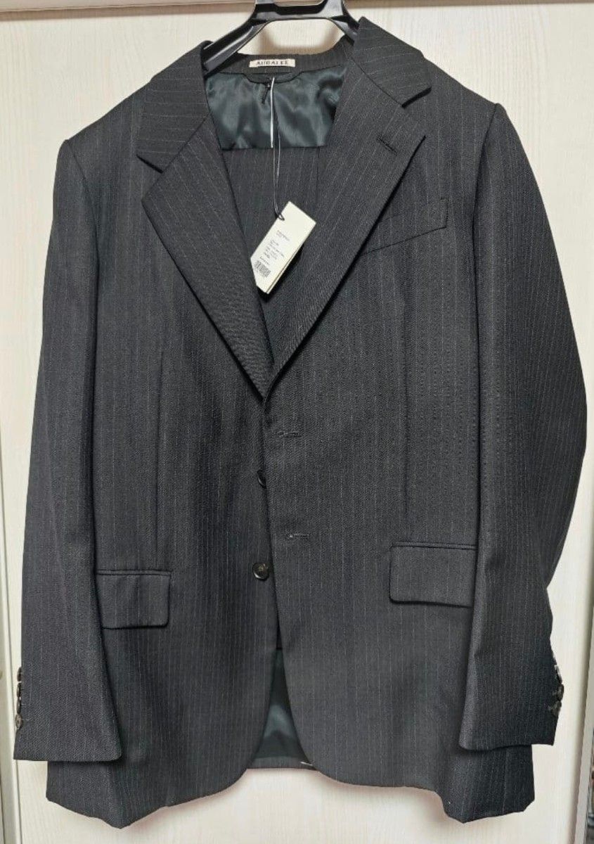 AURALEE 25AW ウールセットアップ ネイビー5 ストライプ セットアップ