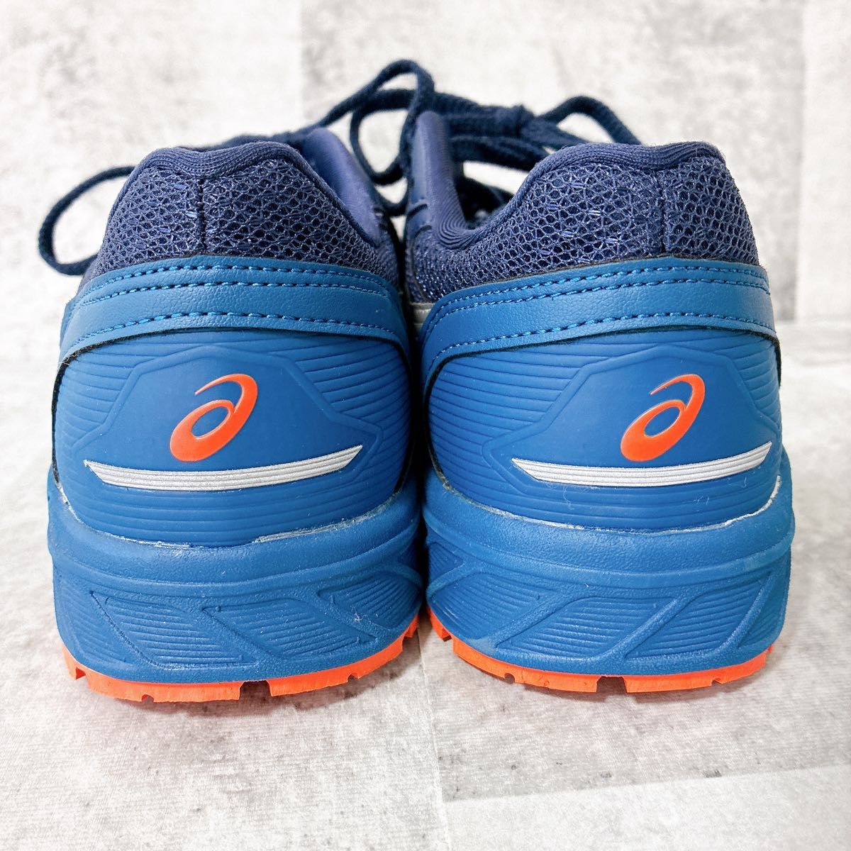 極美品 Asics 安全靴 ウィンジョブ ネイビー/オレンジ アシックス