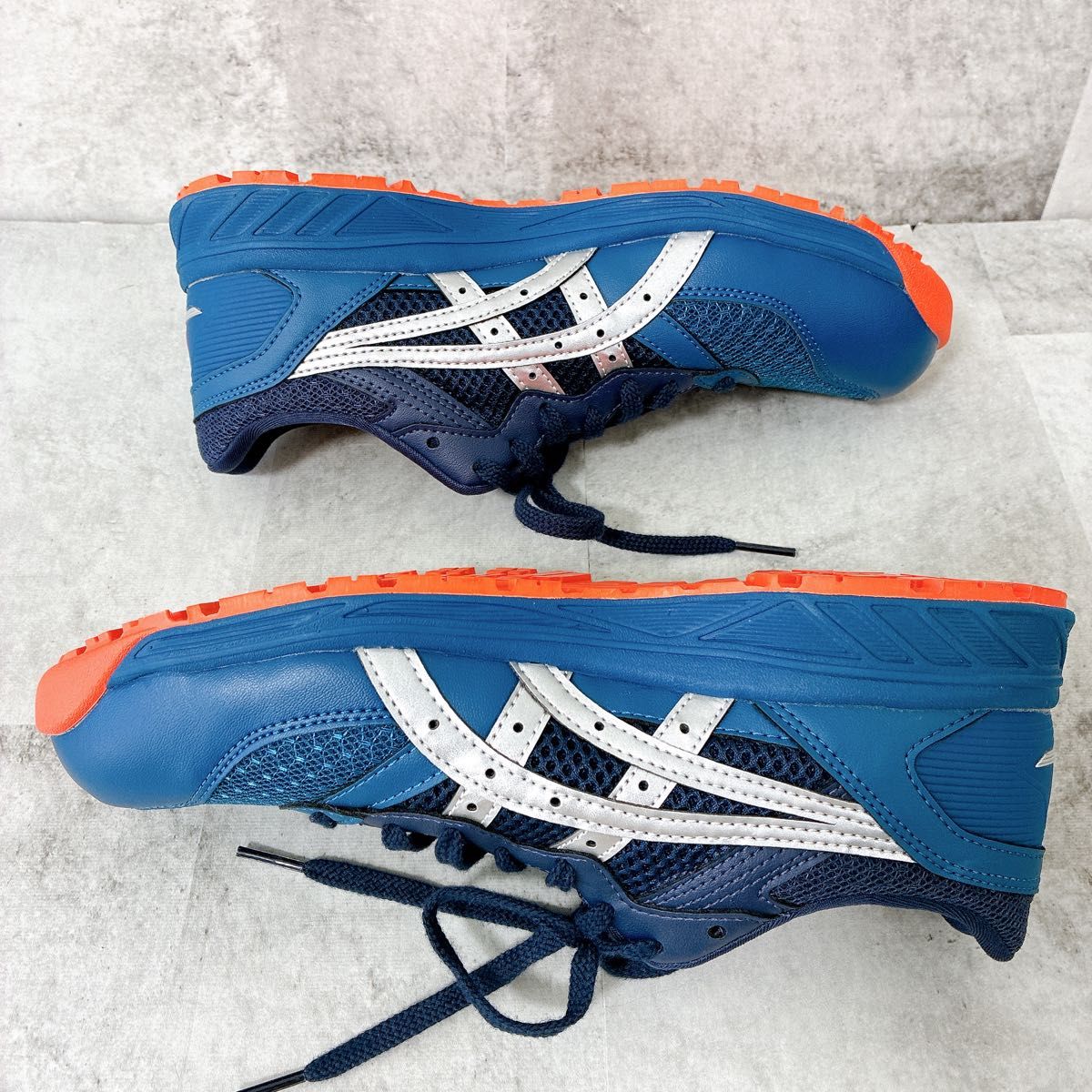 極美品 Asics 安全靴 ウィンジョブ ネイビー/オレンジ アシックス