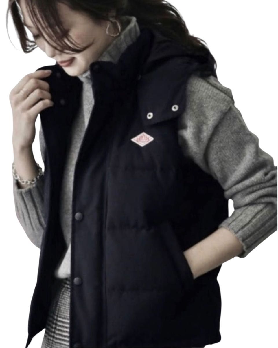 美品】DANTON ダントン ダウンベスト ダウン 38 ブラック レディース