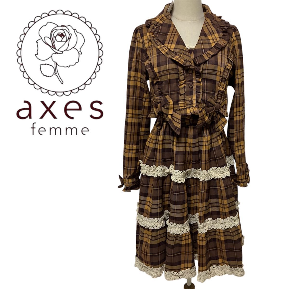axes femme kawaii タータンチェックジャケット ジャンスカ 新品未使用