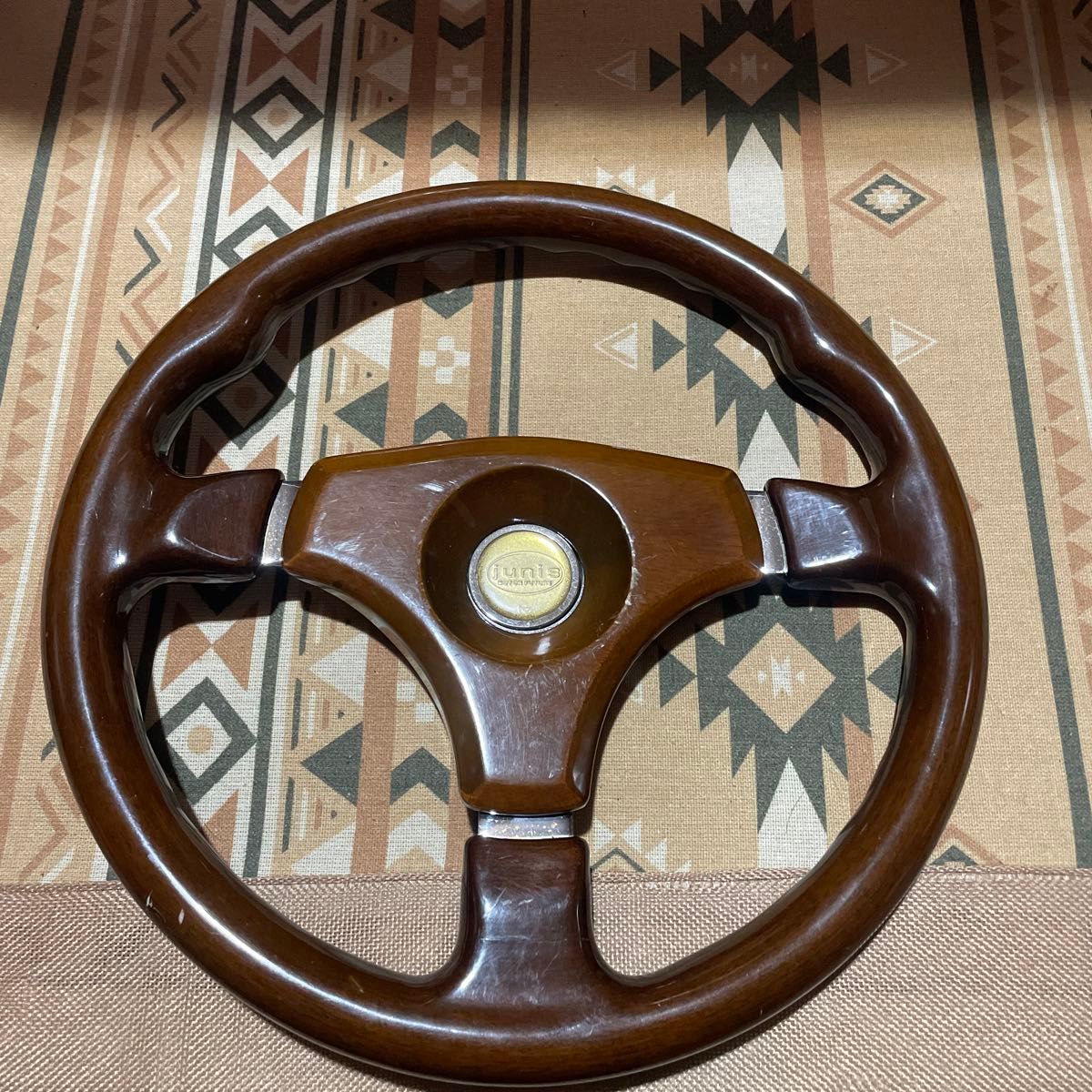 Junis ウッドハンドル ウッドステアリング 当時物 旧車 ウッド ウッド