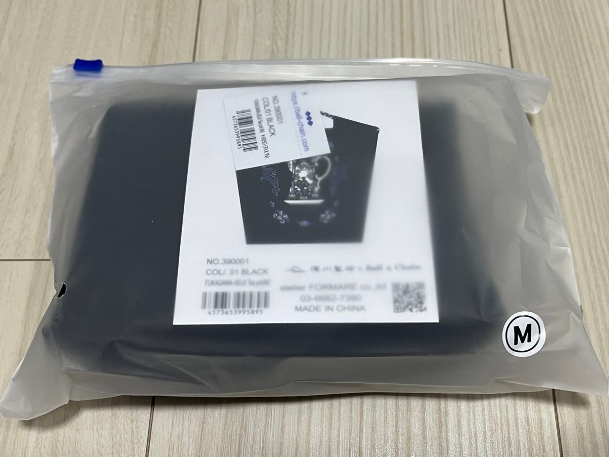 新品】ボールアンドチェーン 深川製磁 ポット柄 黒 エコバッグ M