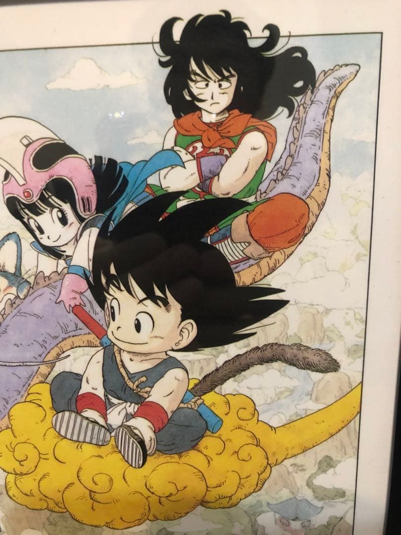ドラゴンボール 1985年 筋斗雲 折込ポスター用 イラスト A4サイズ 額付