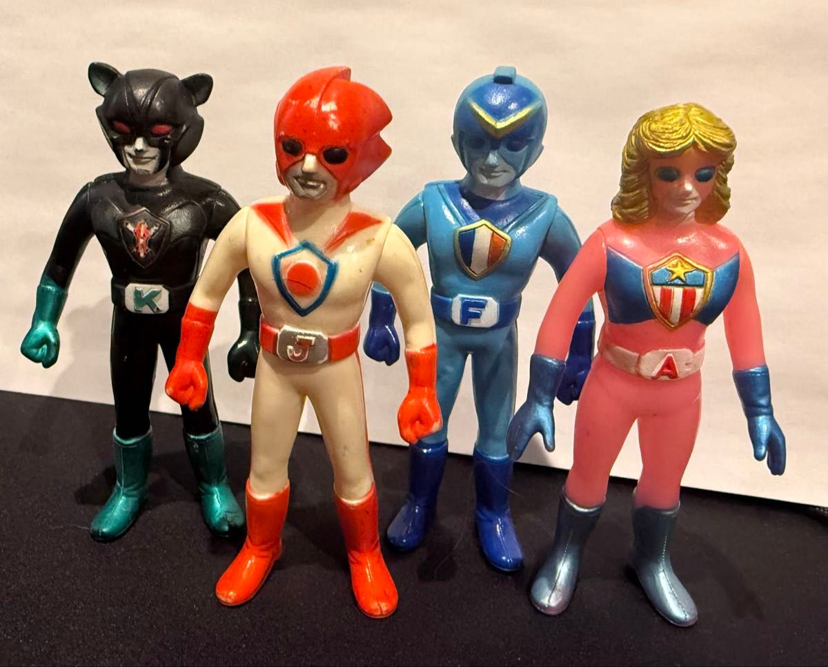 バトルフィーバーJ 4体 特撮 ヒーロー ソフビ 1979年 当時物 ポピー