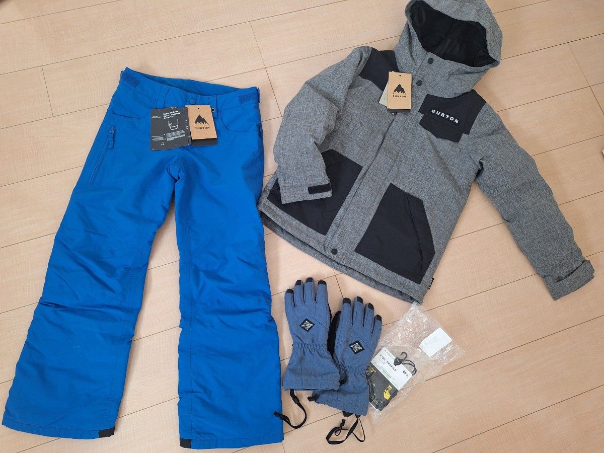 バートン スノー ボード ウエア 上下 セット キッズ M 140 手袋 タグ