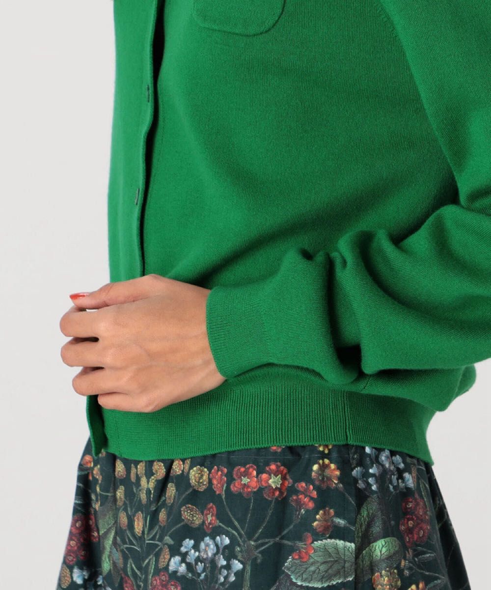 新品未使用 CABaN コットン カシミヤ クルーネックカーディガン