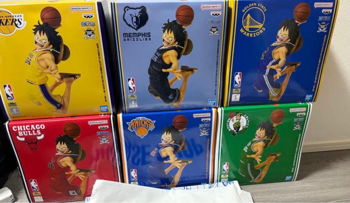 ワンピース × NBA ルフィ フィギュア 6種コンプセット ベースショップ