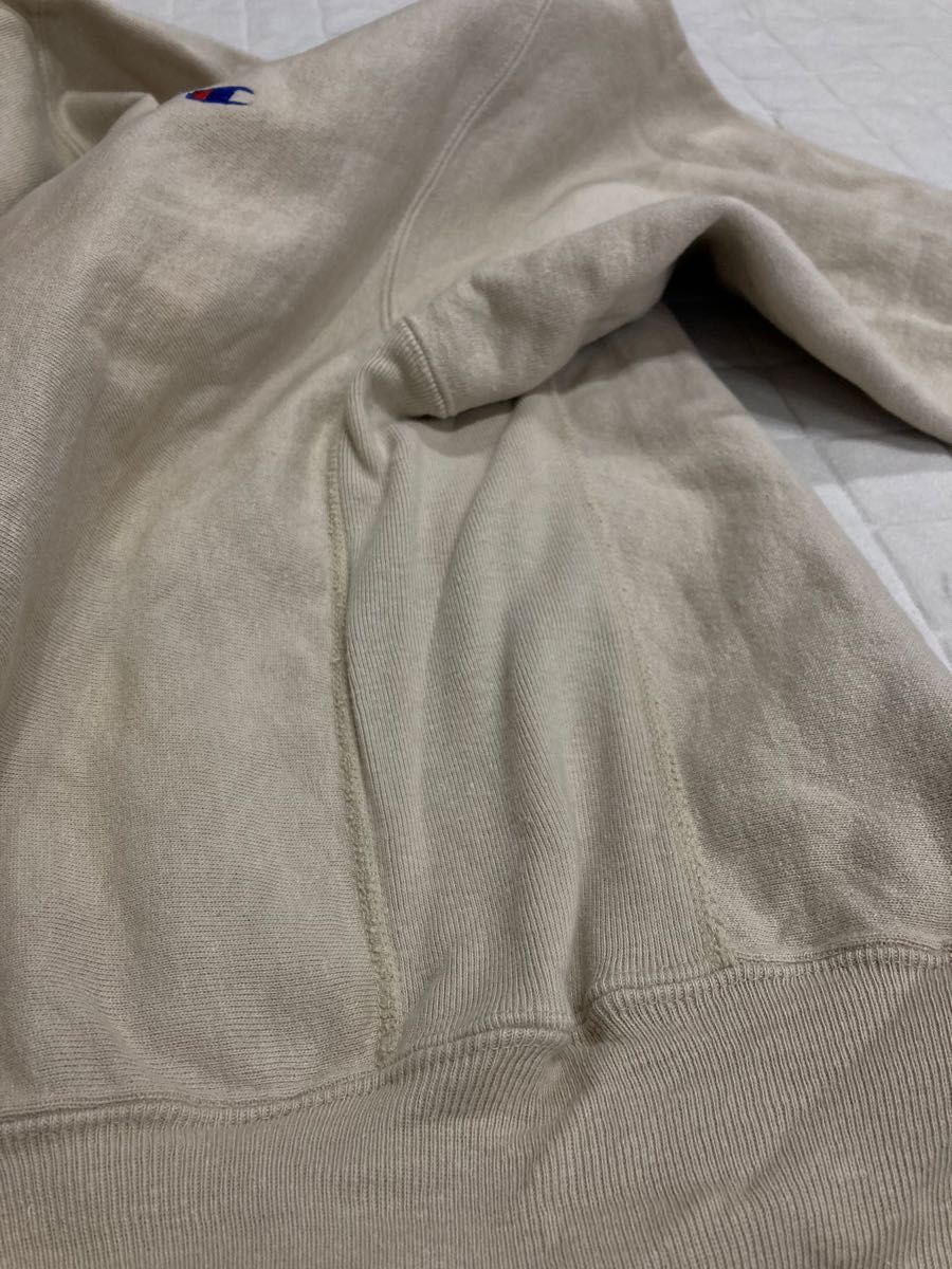 90s Champion リバースウィーブ ベージュ M未使用 袖Cロゴ メンズ