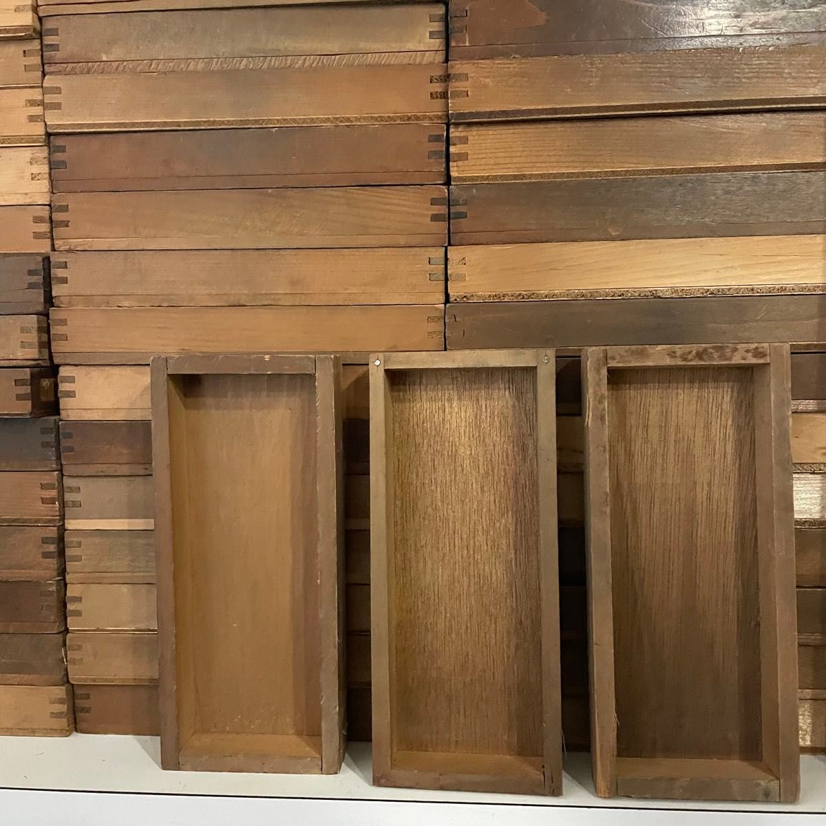 珍しい小型】B50-3/活版印刷所で使われていた小箱（文選箱）40枚