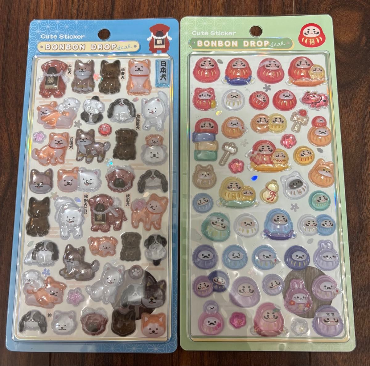 新作 クーリア ボンボンドロップシール 和柄 日本犬 だるま シール