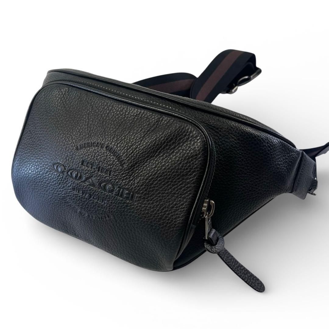 ほぼ未使用 COACH コーチ ウエストバッグ ショルダー 斜めがけ 本革 黒