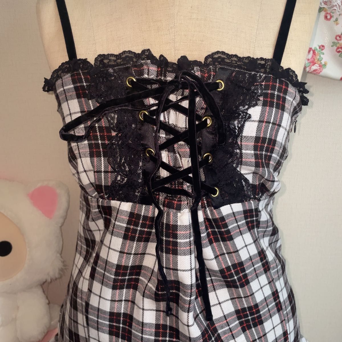 激レア 当時物】TRALALA リズリサ チェックフリルワンピース 姫ギャル