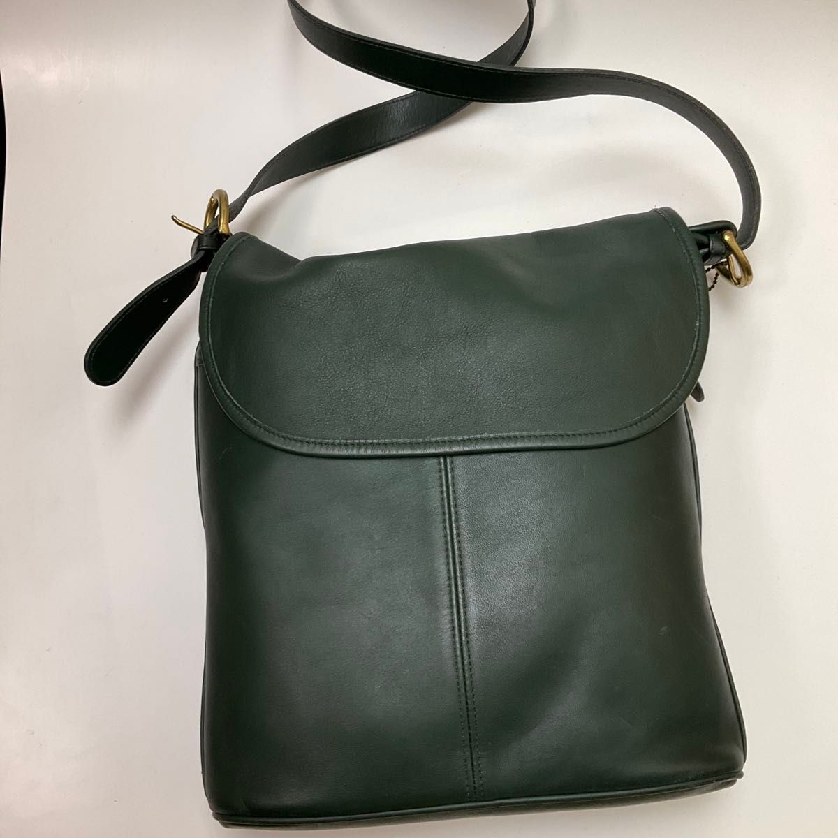COACH オールドコーチ ショルダーバッグ ダークグリーン レザー