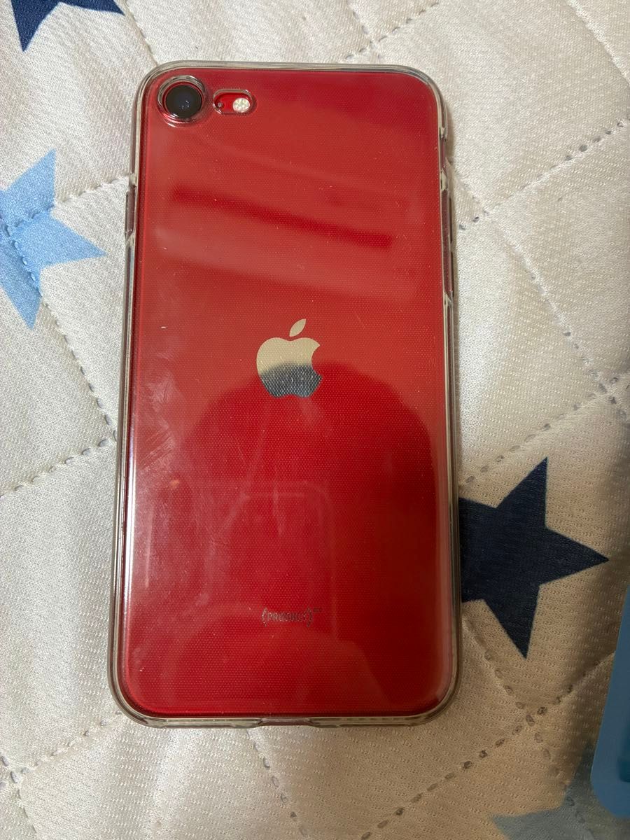 Apple iPhone SE (第2世代) レッド充電器、強化ガラスシート付き