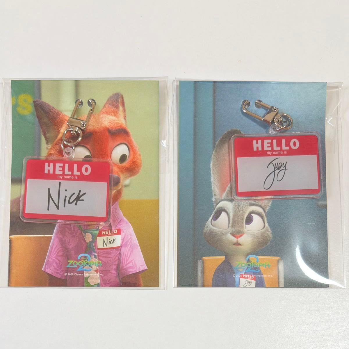 ズートピア 2 韓国 映画 特典 ニック ジュディ キーホルダー 2個