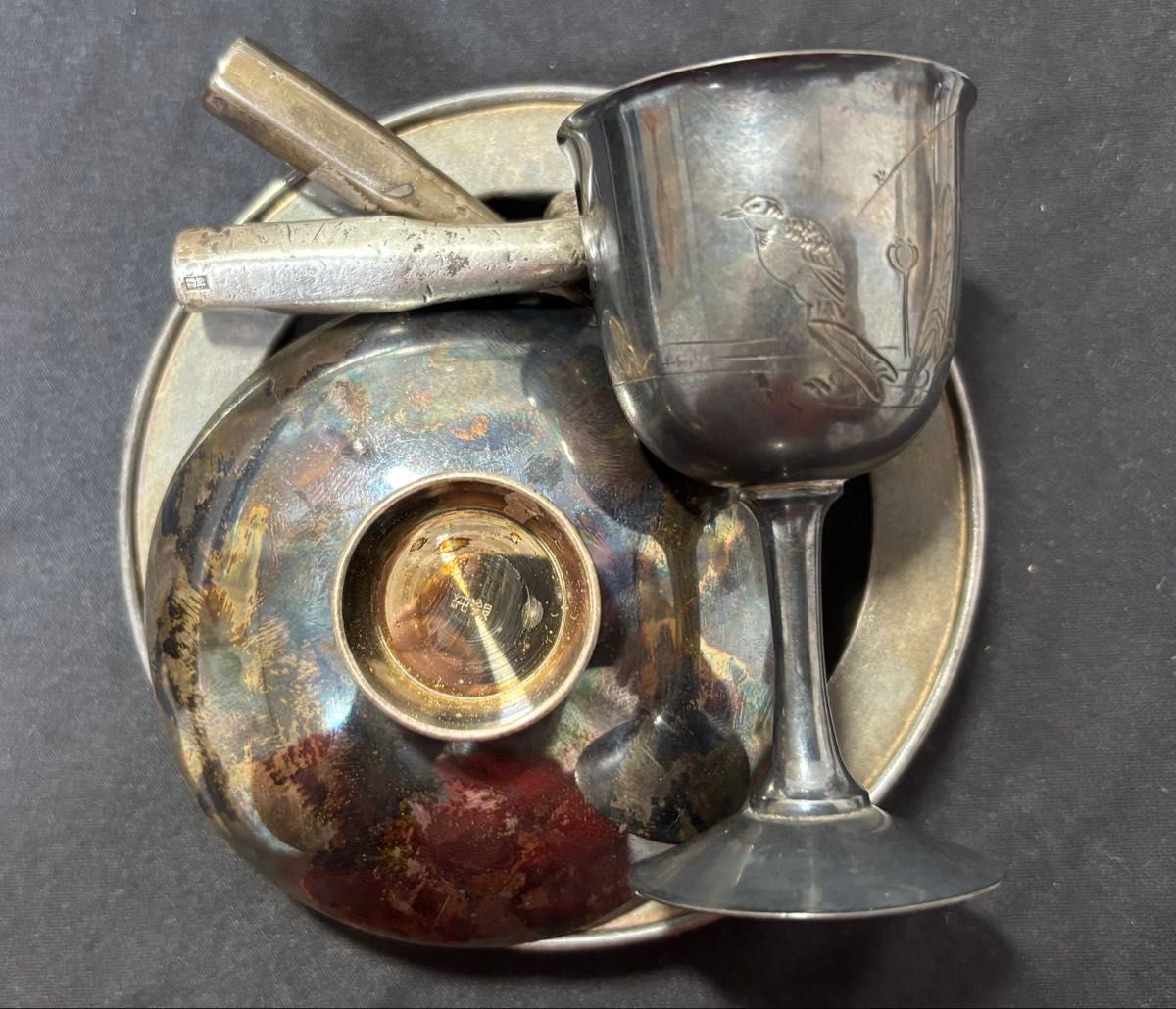 純銀製】純銀鋳つぶし用 総重量160 6g 全て純銀刻印有り 純銀杯 グラス