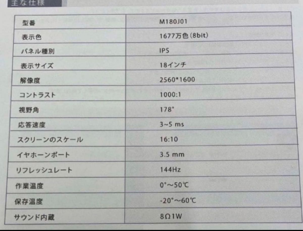 18インチ WQHD 144Hz IPS液晶 モバイルモニター VESA 100｜Yahoo