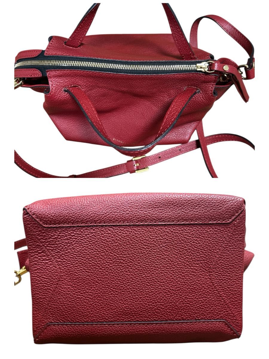 ジャンニキャリーニ オリガミ S 2way ハンドバッグ ショルダー レザー