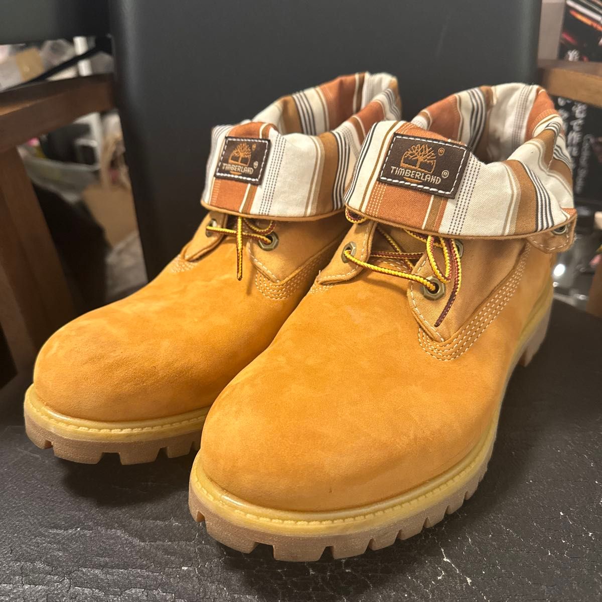 Timberland ティンバーランド ロールトップブーツ イエロー ストライプ