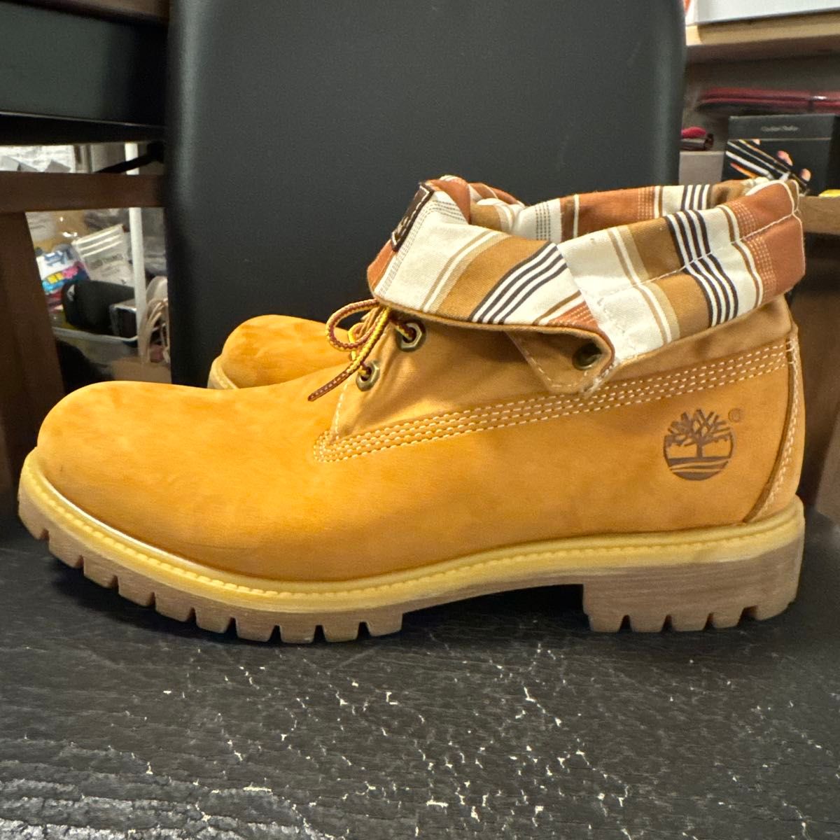 Timberland ティンバーランド ロールトップブーツ イエロー ストライプ