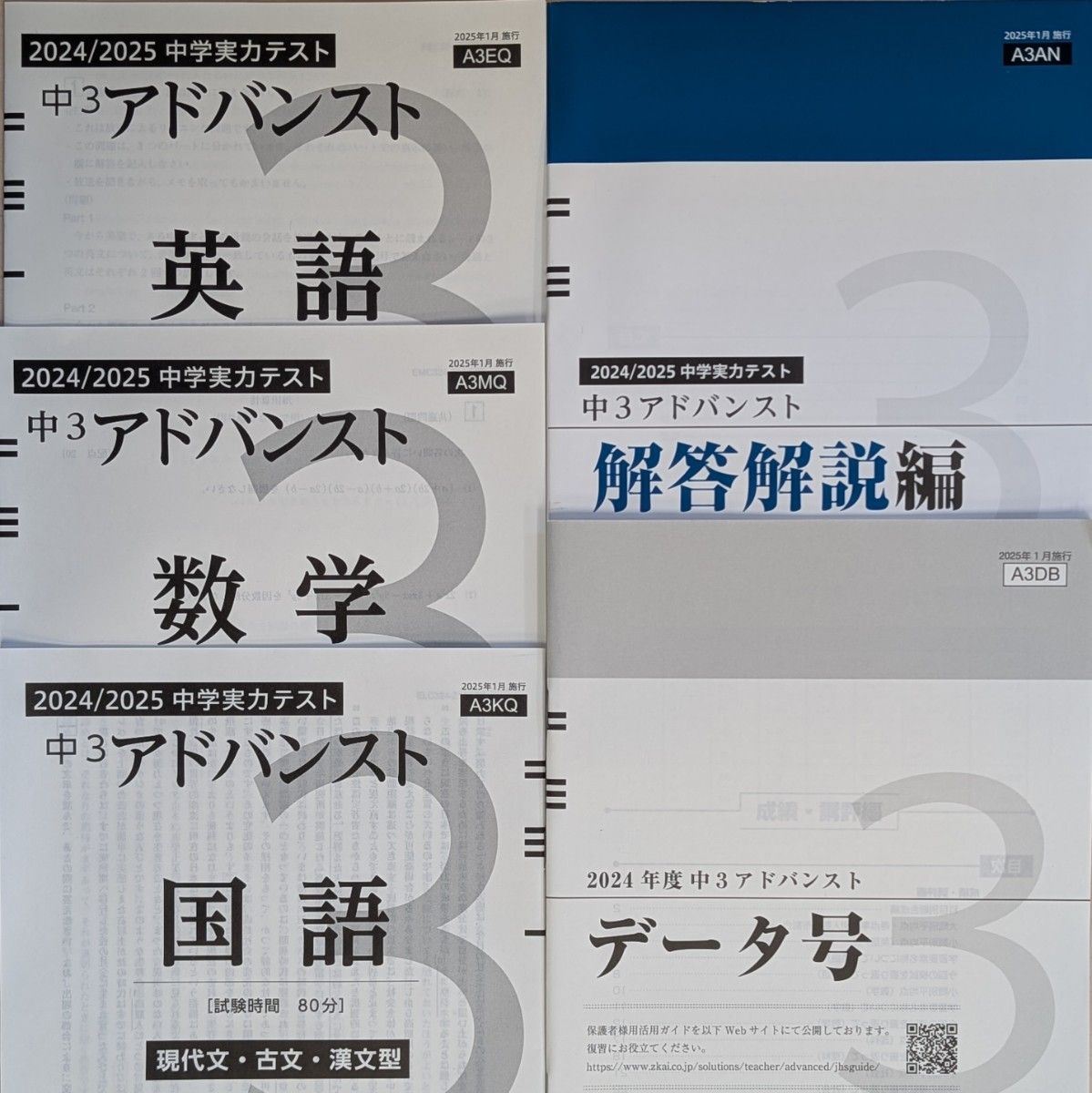Z会アドバンスト 模試 中学実力テスト 中3 2025年1月 2025年 1月 中3