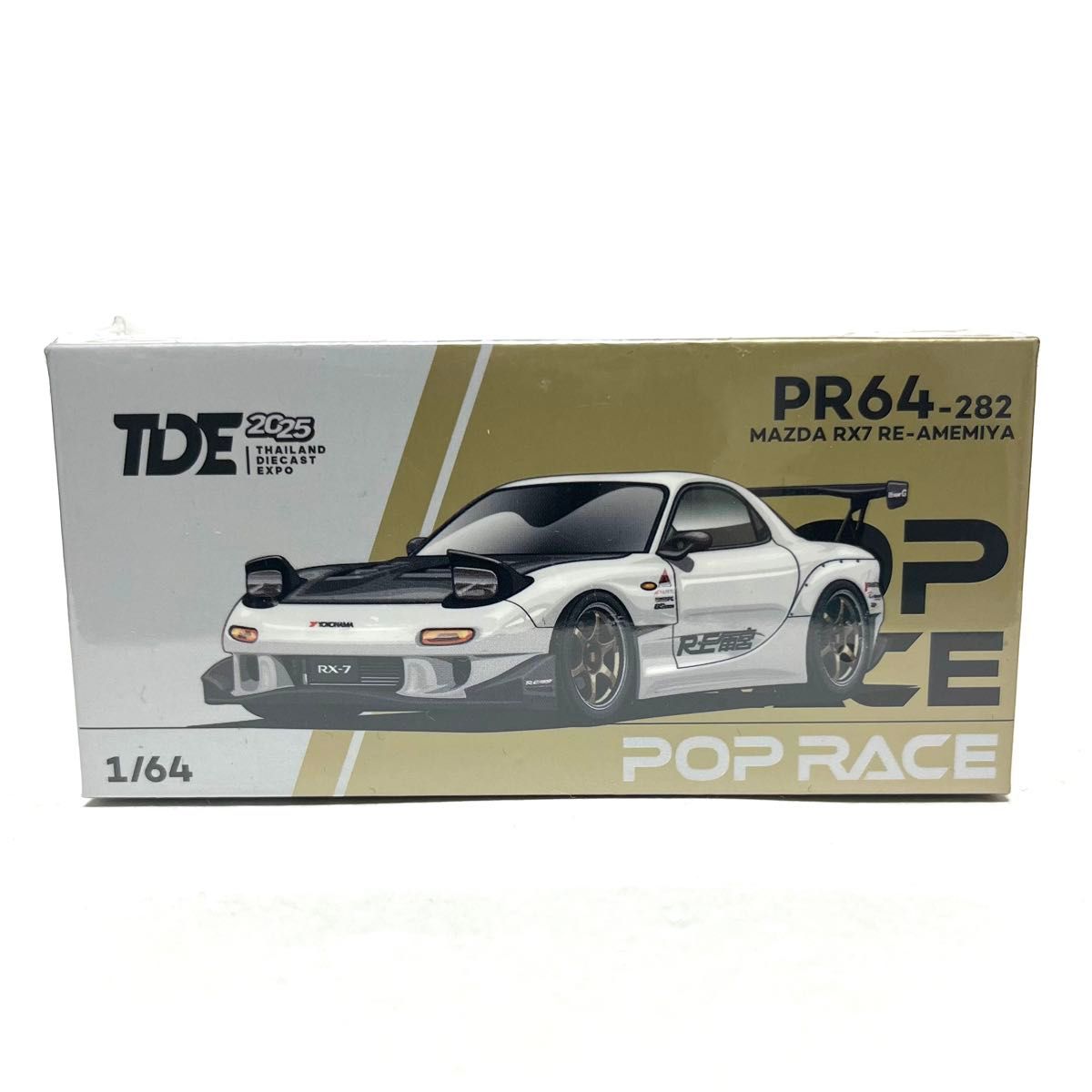 TDE2025限定 ポップレース マツダ RX-7 RE雨宮 ホワイト ミニカー POP