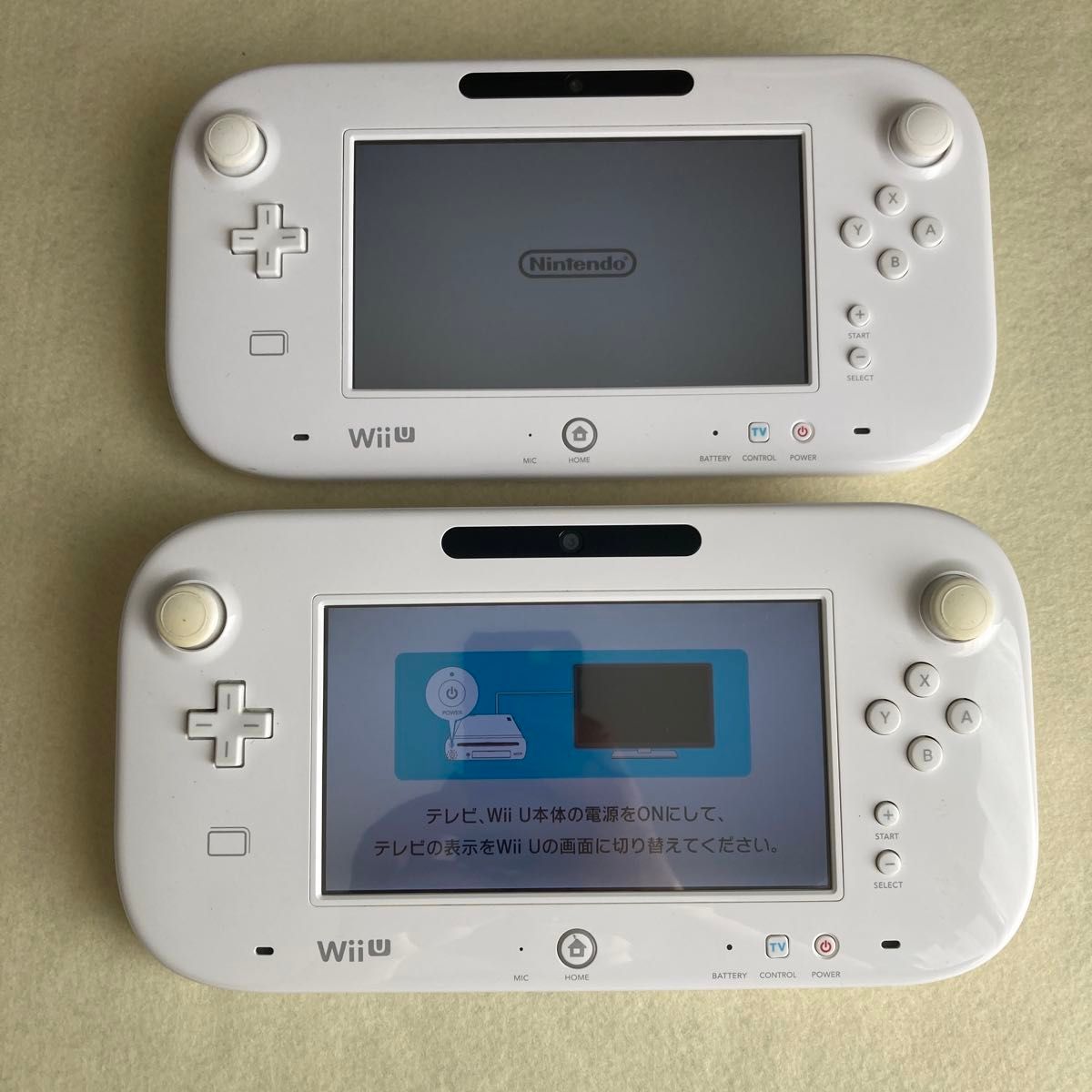 動作確認済 Wii U ゲームパッド シロ ホワイト 2個セット ジャンク扱い