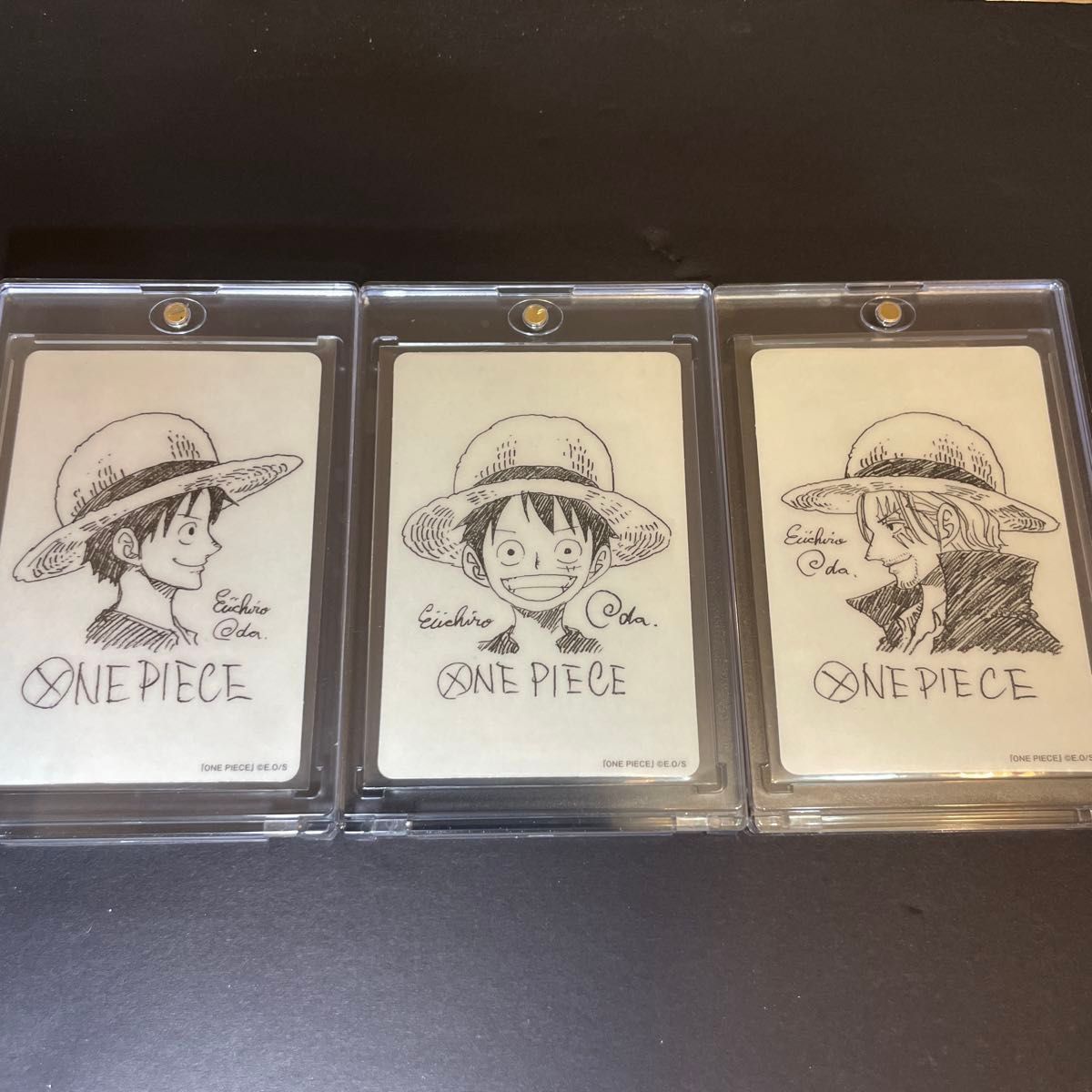 ONE PIECEナツコミ ルフィ シャンクス サイン ダブルステッカー 尾田