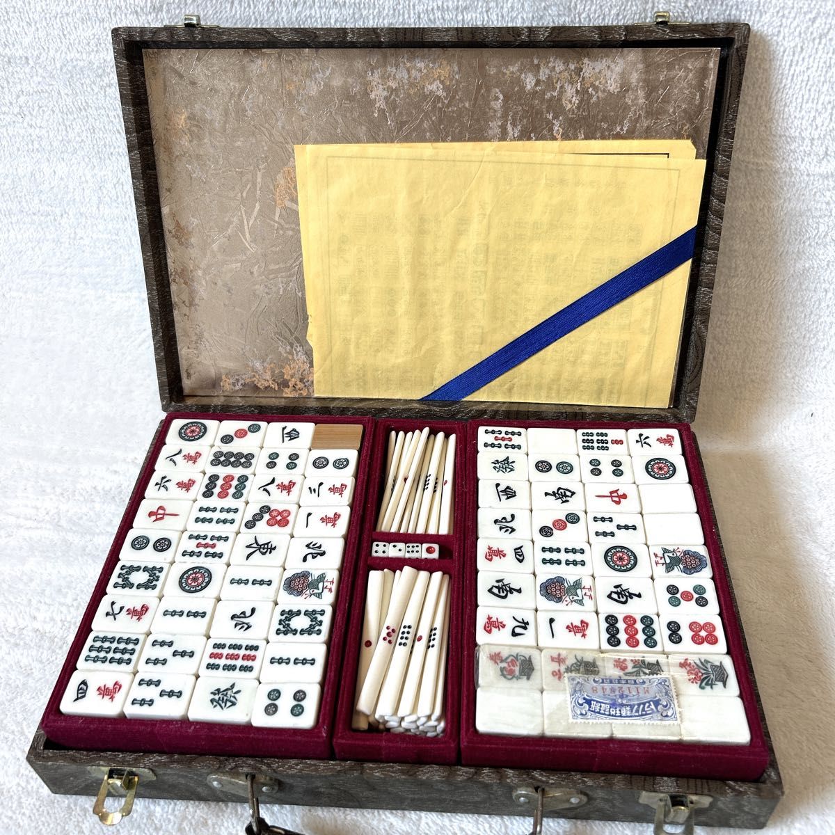 麻雀牌 未開封シュリンク トランプ類税証紙付 高級麻雀 麻雀牌 未開封
