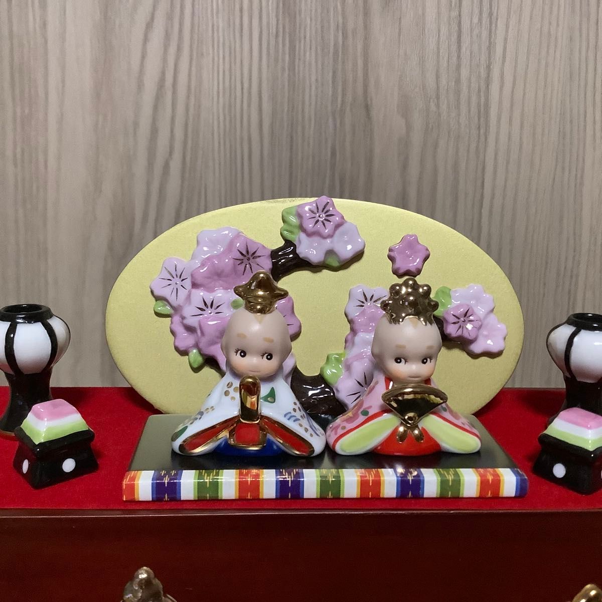 ローズオニールキューピー ひな人形 お雛様 陶器 本格的豪華三段飾りの