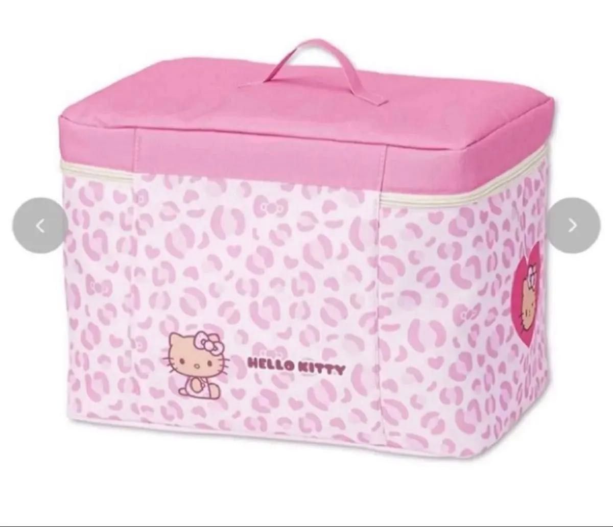 新品 ハローキティ フタ付き収納ボックス ピンク ヒョウ柄 ギャル