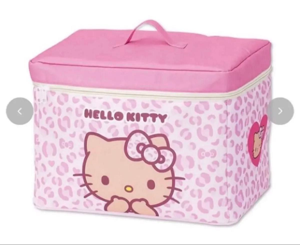 新品 ハローキティ フタ付き収納ボックス ピンク ヒョウ柄 ギャル