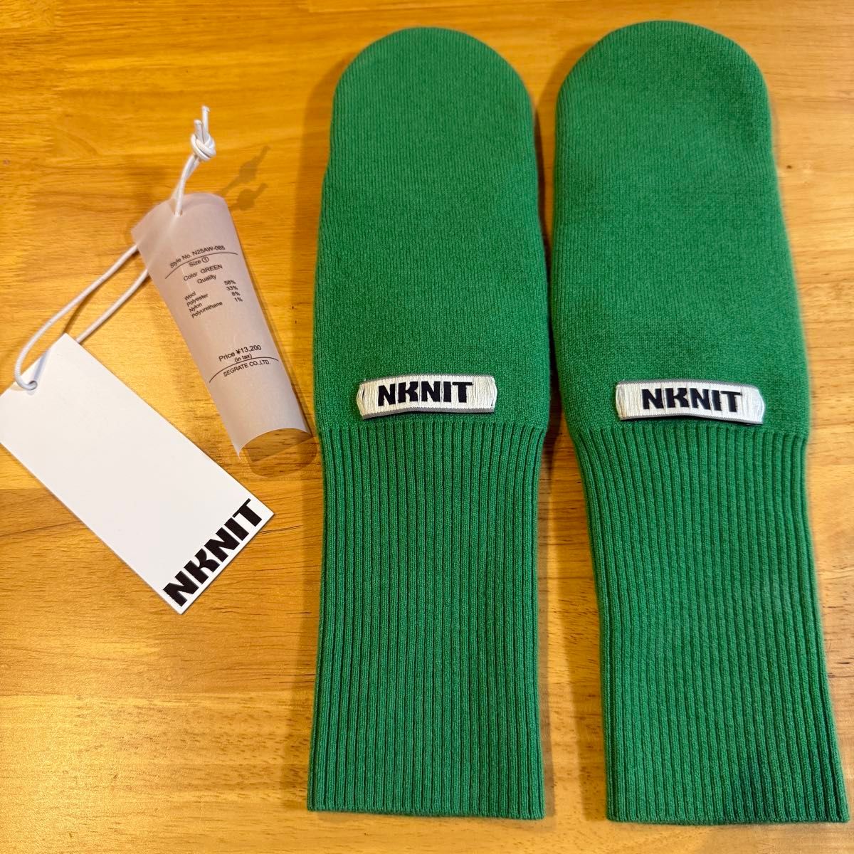 試着のみ）NKNIT ミトン ニット手袋 指空き グリーン size 1｜Yahoo