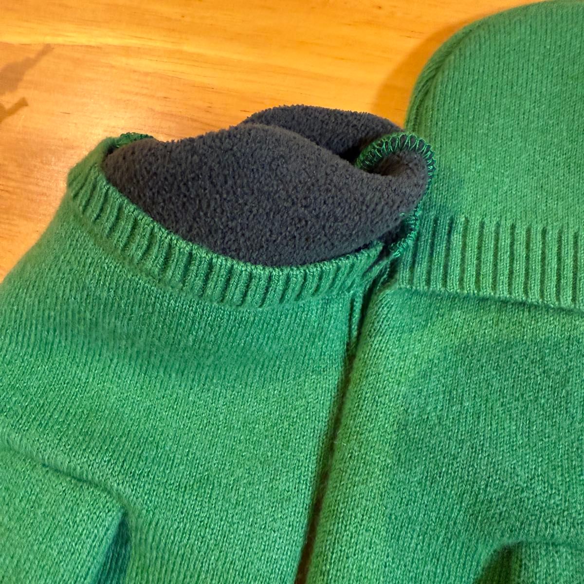 試着のみ）NKNIT ミトン ニット手袋 指空き グリーン size 1｜Yahoo