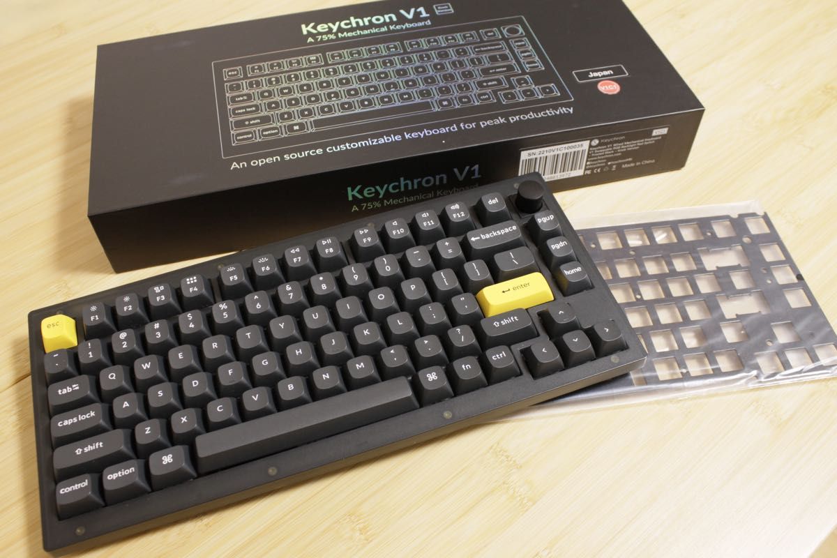 Keychron】キークロン V1 Knob フロストブラック QMK/VIA メカニカル