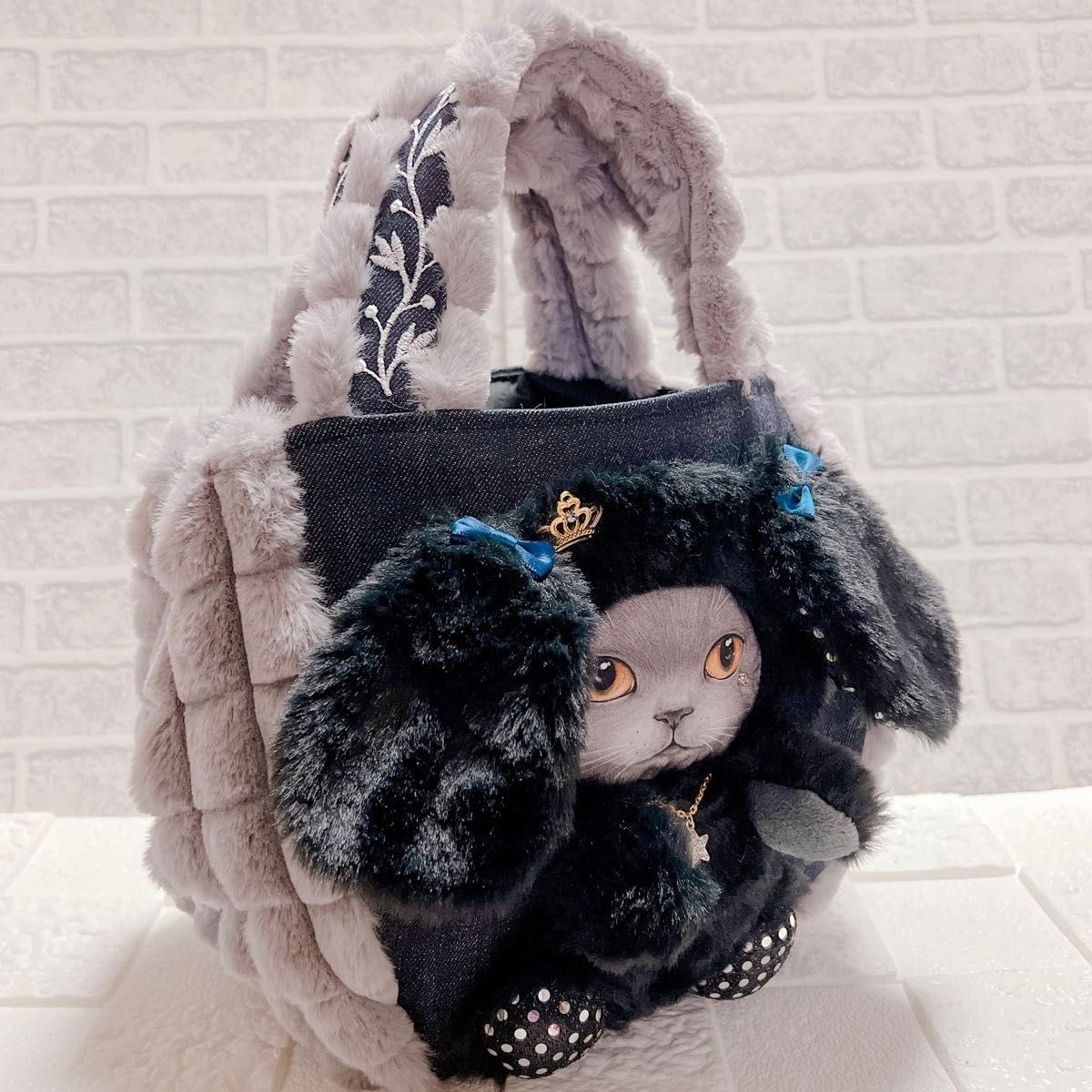 ね*】様 ハンドメイド 丸底巾着 バッグ コヤンイサムチョン ねこ ね