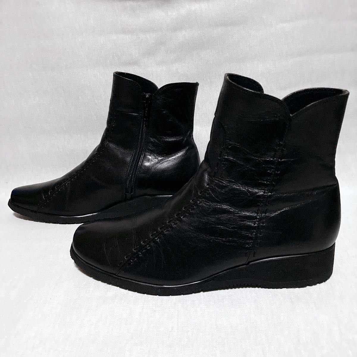 ペダラ アシックスウォーキング ショートブーツ サイドジップ 24cm 3E