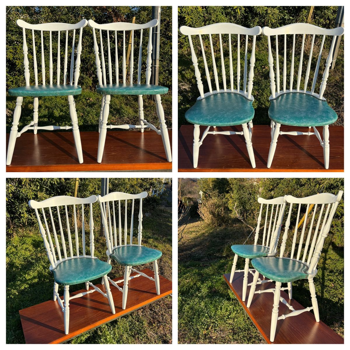 飛騨家具 WINDS太平 白いダイニングチェア① ウィンザーチェア 鋲打ち