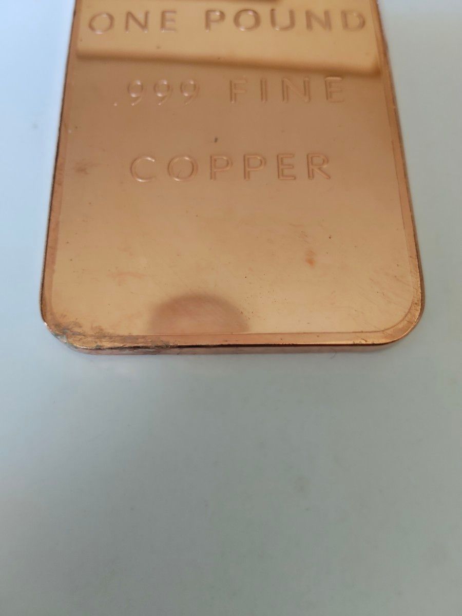 純銅インゴット 1ポンド 999 FINE COPPER Cu 銅 延べ棒｜Yahoo!フリマ