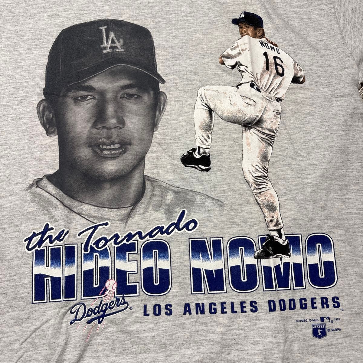 野茂英雄 ドジャース Tシャツ the Tornado Hideo Nomo グレー｜Yahoo