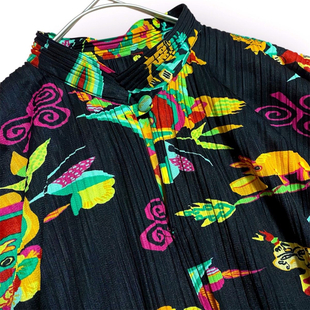 プリーツプリーズPLEATS PLEASE ISSEY MIYAKE チャイナ柄 希少シャツ