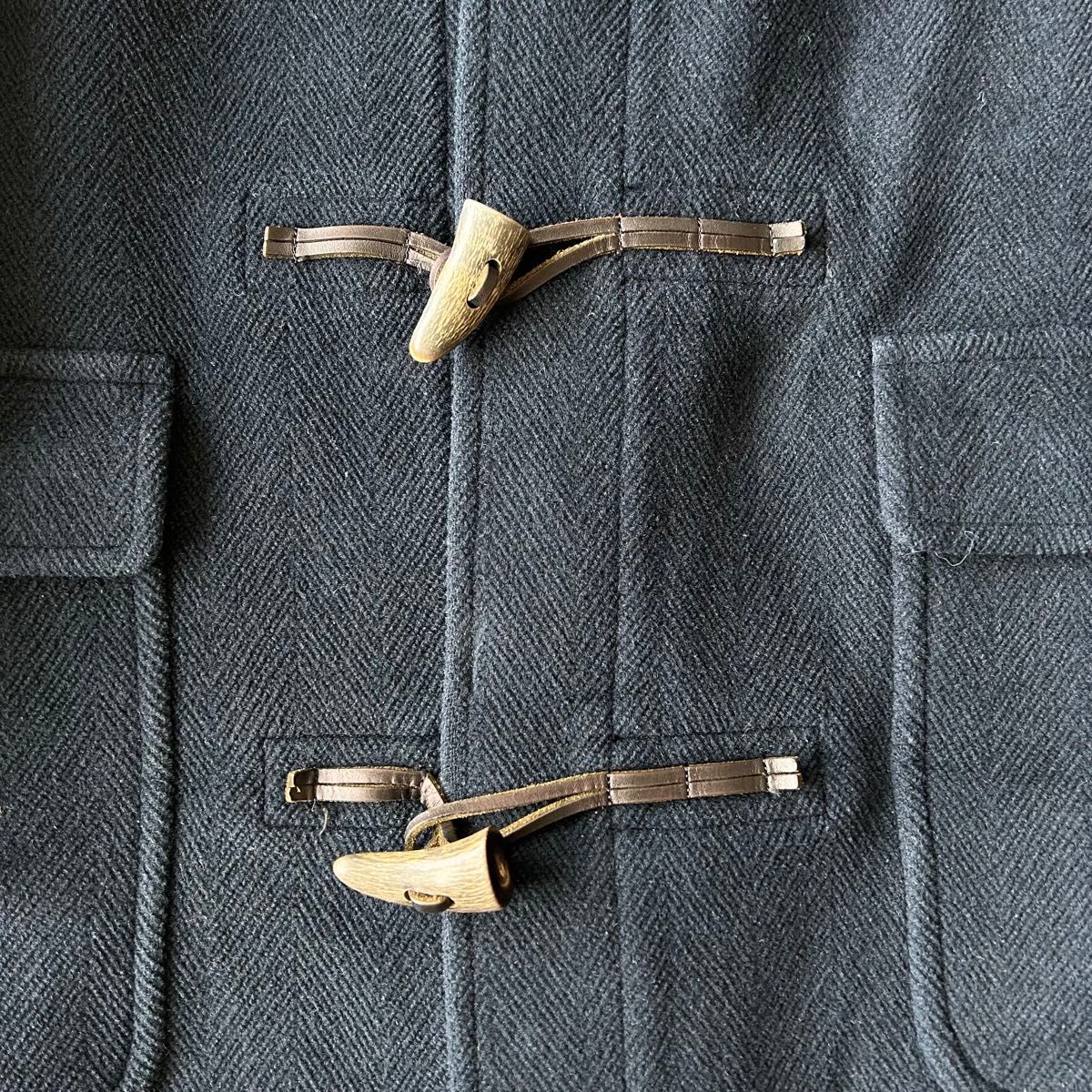 J PRESS ジェイプレス ヘリンボーンダッフルコート ネイビー LL オン