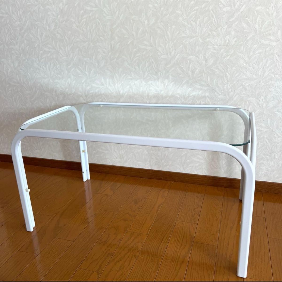 ミッドセンチュリー 昭和レトロ ガラステーブル ローテーブル アイアン