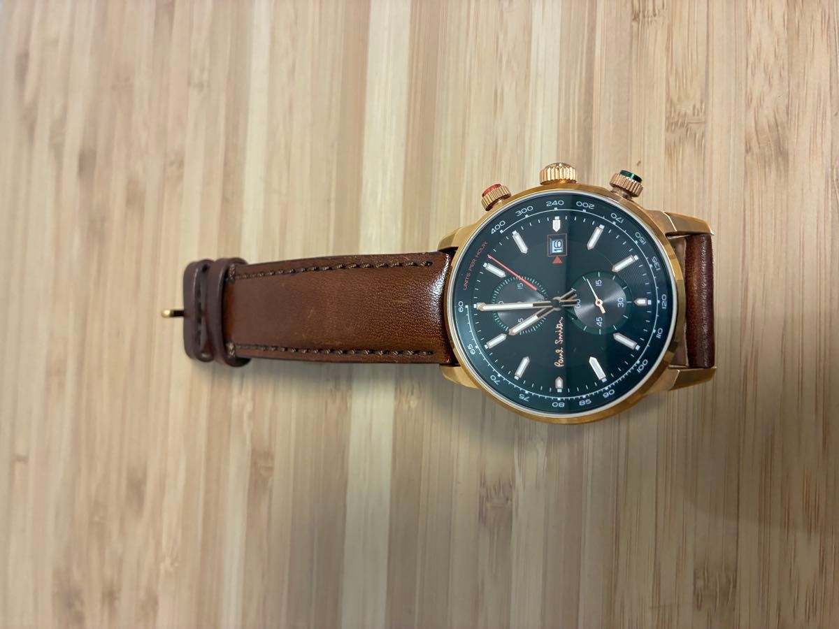 極美品 Paul Smith ポールスミス 腕時計 クロノグラフ ゴールド