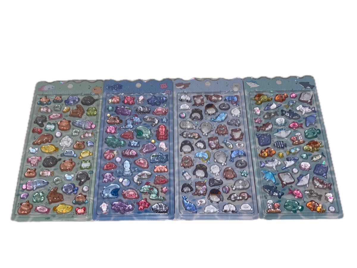 水族館限定 4枚セット ボンボンドロップシール 限定品】ボンボン