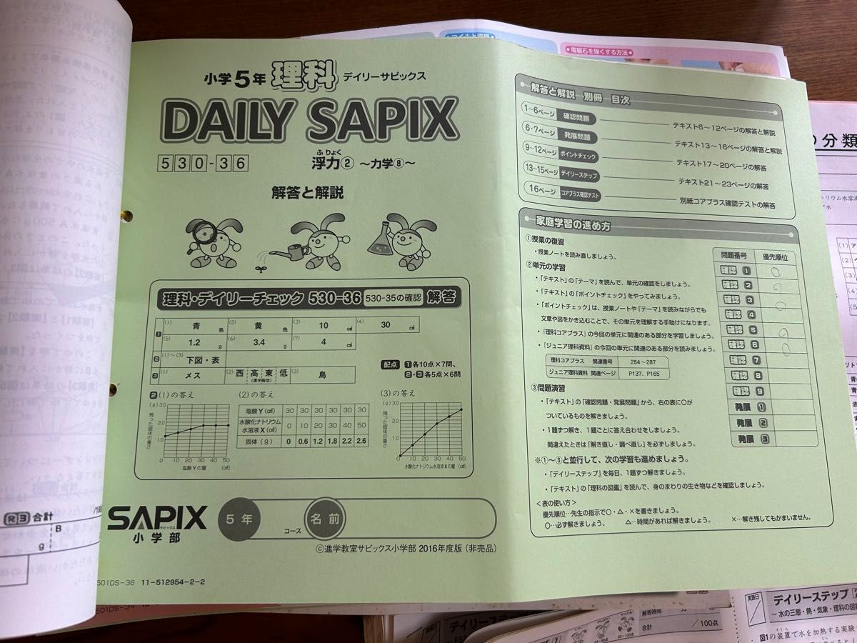 SAPIX 5年 理科 一年分 フルセットデイリーステップ スプリングサマー